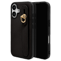 ラスタバナナ iPhone 16用ILBE TPUケース 背面バンド付き ブラック 8171IP461TPBK