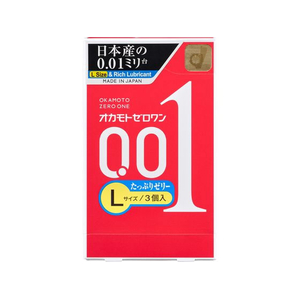 オカモト 0.01 オカモトゼロワン Lサイズ たっぷりゼリー 3個 FC320TD-イメージ1