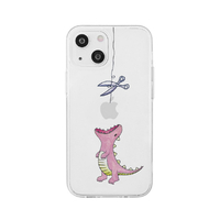AKAN iPhone 15 Plus用ソフトクリアケース はらぺこザウルス ピンク AK25655I15PL