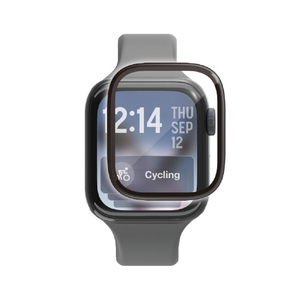 エレコム Apple Watch用フルカバーガラスフィルム 高透明 極薄 アルミフレーム付 貼付ツール付 ブラック AW-25BFLGS2R-イメージ2