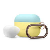 elago AirPods Pro用シリコンケース DUO HANG クリーミーイエロー EL_APPCSSCUH_YL