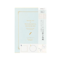 デザインフィル カラー色紙 2ツ折本型 寄書シール30枚付 A4 水色 FCD209G-33293006