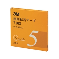 3M 両面粘着テープ 7108 5mmX10m 厚さ0.8mm 灰色 2巻入 FC873WH-4714334