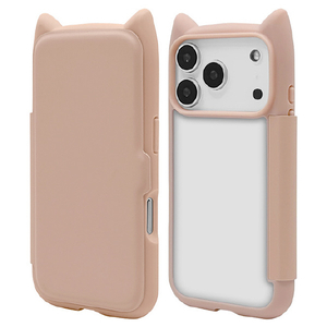 ラスタバナナ iPhone17 Pro用猫耳手帳ケース スモーキーピンク 9182IP5BBHPSPK-イメージ1