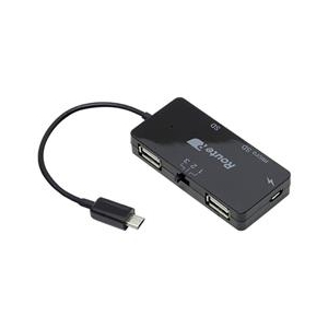 ルートアール 充電可能OTG SDカードリーダー付き2ポートUSBハブ + 超急速充電microUSBケーブル RUH-OTGU2CR+C-イメージ1