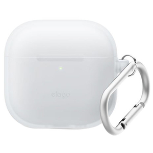 elago AirPods 4用カラビナ付きシリコンケース ナイトグローブルー EL_AP4CSSCN2_NB-イメージ1