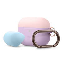 elago AirPods Pro用シリコンケース DUO HANG ラベンダー EL_APPCSSCUH_LV