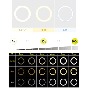グリーンハウス リング型LEDライト 12インチ ブラック GH-CSL120E-BK-イメージ7