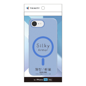 トリニティ iPhone 17e / 16e用 [Silky Armor] MagSafe対応 シルキータッチケース マットクリアブルー TR-IP26S-SA-CLBL-イメージ1