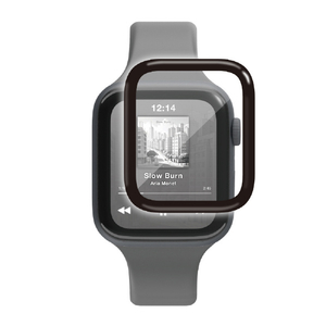 エレコム Apple Watch用フルカバーガラスフィルム 高透明 指紋防止 貼付ツール付 ブラック AW-25DFLGGR-イメージ2