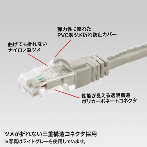サンワサプライ つめ折れ防止カテゴリ6LANケーブル(7m) ブラック KB-T6TS-07BKN-イメージ2