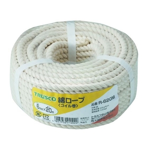 トラスコ中山 綿ロープ 3つ打 線径6mm×長さ20m FC881GK-5113237-イメージ1