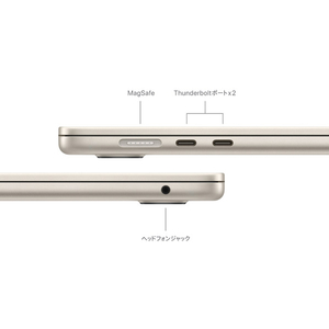 Apple 15インチMacBook Air： 8コアCPUと10コアGPUを搭載したApple M3チップ 8GB 256GB SSD スターライト MRYR3J/A-イメージ7