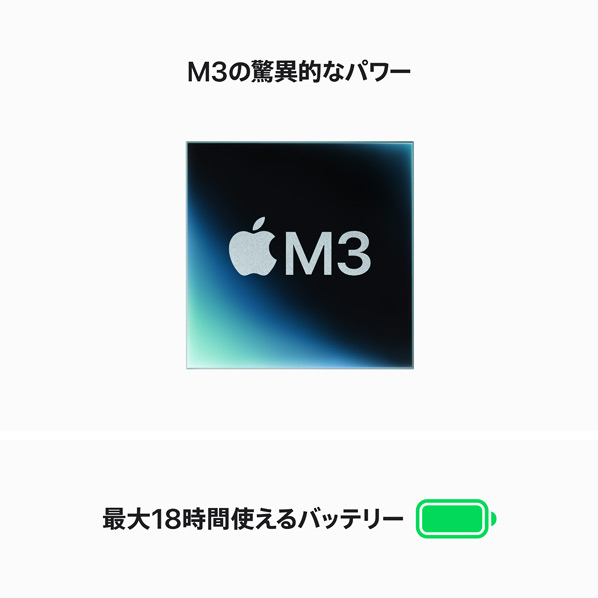 Apple 15インチMacBook Air： 8コアCPUと10コアGPUを搭載したApple M3チップ 8GB 256GB SSD スターライト MRYR3J/A Apple M3チップ 256GB SSD MacBook