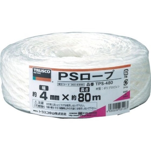 トラスコ中山 PSロープ 幅4mm×長さ80m 白 FC785FZ-3606996-イメージ1