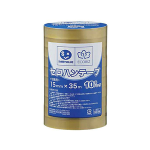スマートバリュー セロハンテープ 15mm×35m 10巻 FC29045-B638J-イメージ1