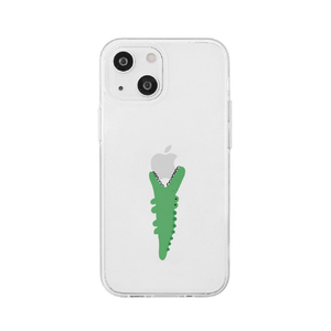 AKAN iPhone 15 Plus用ソフトクリアケース モグモグ ワニ AK25658I15PL-イメージ1