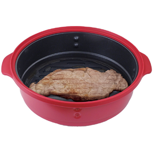 トープラン レンジで焼ケール両面焼き 蒸しプレート付 ワインレッド TKTC-08-イメージ9
