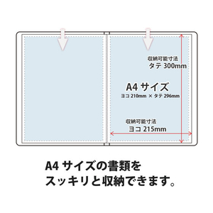 プラス クリアーファイル スーパーエコノミータイプ A4 40ポケット ネイビー F138319-88-431/FC-124EL-イメージ4