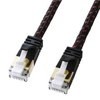サンワサプライ つめ折れ防止カテゴリ7細径メッシュLANケーブル(1m) ブラック＆レッド KB-T7ME-01BKR