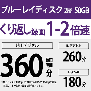 SONY 録画用50GB(2層) 2倍速対応 BD-RE ブルーレイディスク 11枚入り 11BNE2VPPS2-イメージ2