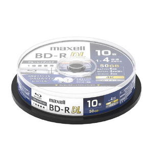 マクセル 録画用50GB 片面2層 1-4倍速対応 BD-R DL追記型 ブルーレイディスク 10枚入り ホワイト BRV50WPG.10SP マクセル 録画用50GB 片面2層 1-4倍速対応 BD-R DL追記型 ブルーレイディスク 10枚入り ホワイト BRV50WPG.10SP