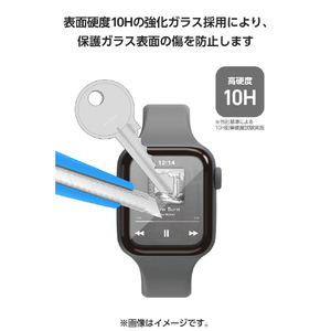 エレコム Apple Watch用フルカバーガラスフィルム 高透明 PETフレーム付 ブラック AW-25EFLGFRBK-イメージ4