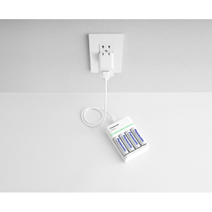パナソニック 単4形ニッケル水素電池 (エネループ スタンダードモデル)付 USB Type-C入力急速充電器セット K-KJE5MCD04-イメージ3