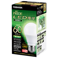 東芝 LED電球 E26口金 全光束810lm(6．9W一般電球タイプ) 昼白色相当 LDA7NDGS60V1