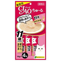 いなばペットフード CIAO ちゅ～る 11歳からのまぐろ・かつお(14g×4本) ﾁﾔｵﾁﾕ-ﾙ11ｻｲﾏｸﾞﾛｶﾂｵ14GX4ﾎﾝ