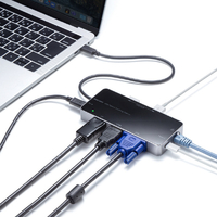 サンワサプライ USB-DKM2BK USB Type-C ドッキングステーション