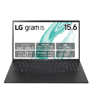 LG Electronics Japan ノートパソコン LG gram オブシディアンブラック 15Z90S-VP55J-イメージ1