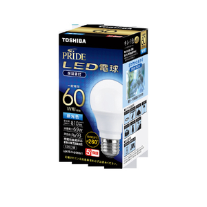 東芝 LED電球 E26口金 全光束810lm(6．9W一般電球タイプ) 昼光色相当 LDA7D-D-G/S60V1-イメージ1