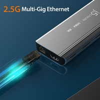 j5 create JCD403 USB4 8K 2．5G LAN 6in1マルチハブ スペースグレー