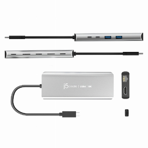 j5 create USB4 8K 2．5G LAN 6in1マルチハブ スペースグレー JCD403-イメージ3