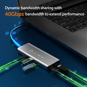 j5 create USB4 8K 2．5G LAN 6in1マルチハブ スペースグレー JCD403-イメージ6