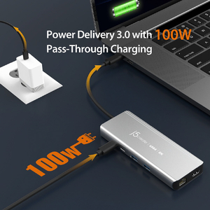 j5 create USB4 8K 2．5G LAN 6in1マルチハブ スペースグレー JCD403-イメージ7
