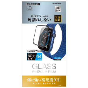 エレコム Apple Watch SE/Series 6/5/4[44mm]用ガラスフィルムフレーム付/光沢 ブラック AW-20MFLGFRBK-イメージ2