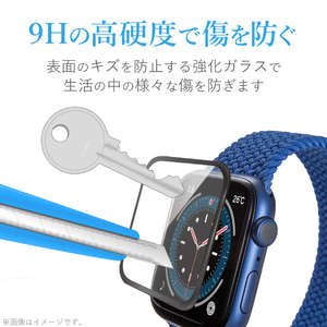 エレコム Apple Watch SE/Series 6/5/4[44mm]用ガラスフィルムフレーム付/光沢 ブラック AW-20MFLGFRBK-イメージ3