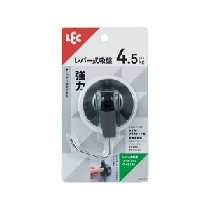 レック レバー式吸盤ツールフックワイド(大) 1個入 ブラック FC463TD-H00478-イメージ1