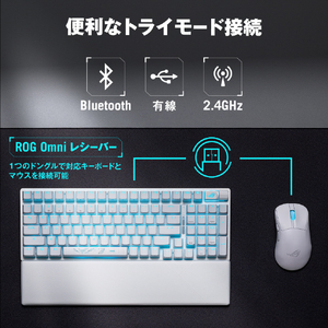 ASUS ROG Strix Scope II 96 Wireless ゲーミングキーボード White SCOPE296WLWHTNXSWUSABS-イメージ9