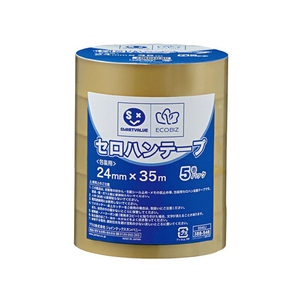 スマートバリュー セロハンテープ 24mm×35m 5巻 FC29049-B640J-イメージ1