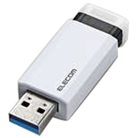 エレコム USB3．1(Gen1)対応 ノック式USBメモリ(128GB) ホワイト MF-PKU3128GWH