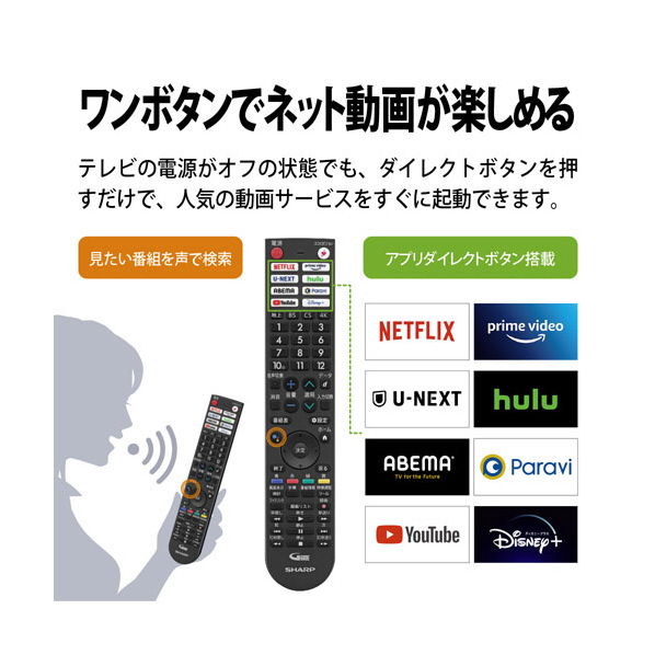 シャープ 60V型4Kチューナー内蔵液晶テレビ AQUOS 4TC60EN1 搭載 対応 Blackパネル AIオート 外付けUSBカメラ 別売 を接続し ×1 スタンド含む