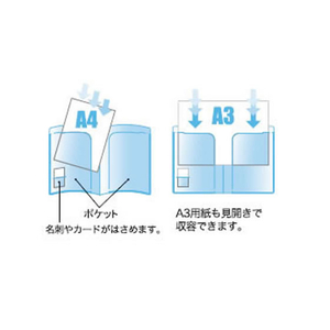 ビュートン スマートホルダー 2ポケット A4 背幅1mm クリヤー 1冊 F815759-NSH-A4-2C-イメージ3