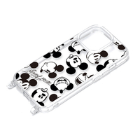 PGA iPhone 15 Pro Max用ショルダーストラップホール付クリアハイブリッドケース ミッキーマウス PG-D23DPT06MKY
