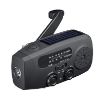 ヤザワ ラジオ付き手回し充電ライト ブラック BS803BK