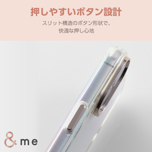 エレコム iPhone 16用&me ハイブリッドケース オーロラ クリア PM-A24AHVCACR-イメージ7