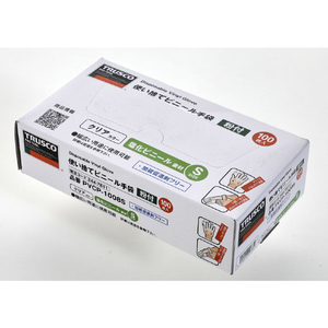 トラスコ 使い捨てビニール手袋（プラスチック手袋）　粉付Ｓ　クリア　（１００枚入） PVCP-1008S-イメージ6