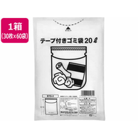 伊藤忠リーテイルリンク テープ付きごみ袋 乳白半透明 20L 30枚入×60袋 FCT5413-BTG-2